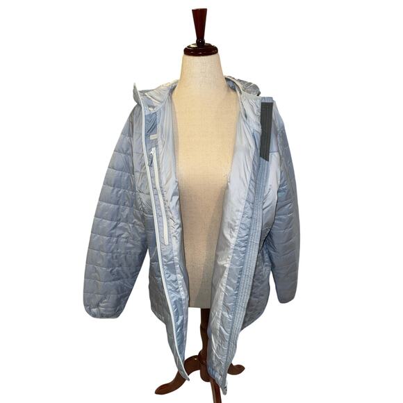 LL Bean Women’s 3X Plus Light Blue Packable PrimaLoft Puffer Jacket Hooded - Picture 6 of 8